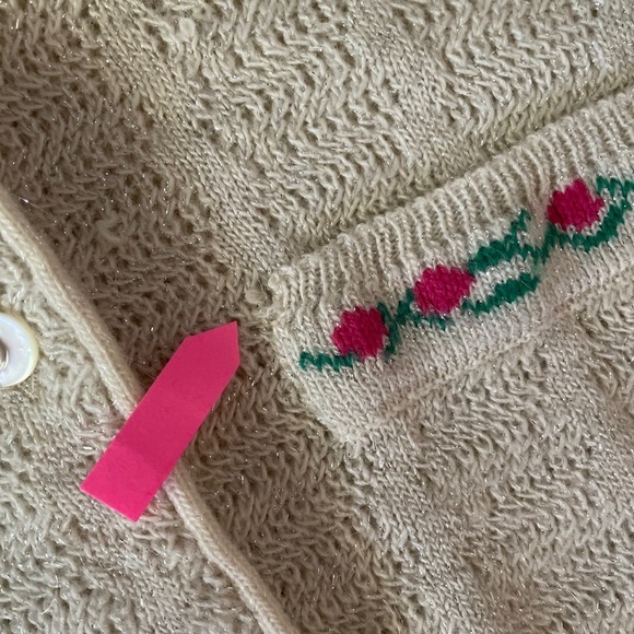 CARLA FERRONI By Lady Jane Ivory Short Cardigan Sweater Size Large Made in Italy - Picture 7 of 12